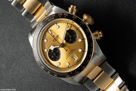 tudor oro giallo|tudor black bay chrono s&g.